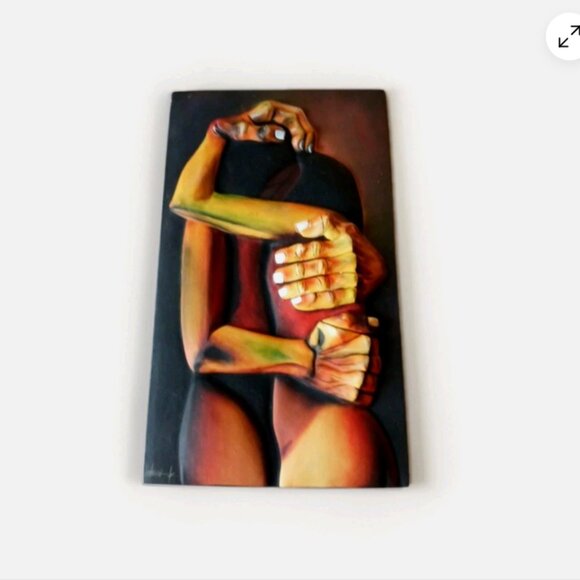 Guayasamin Other - Tile Sculpture Ceramic Pottery Los Amantes Oswaldo Guayasamin Ecuador 3D Modern